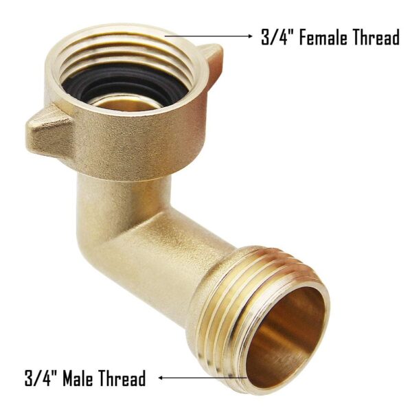 Metal elbows for pipes Garden Hose Elbow Connector 90 Degree Brass Hose Elbow(2pcs) 3/4" Heavy Duty Hose Adapter with 2 O-rings Brass Garden Hose Elbow Solid Brass Adapter